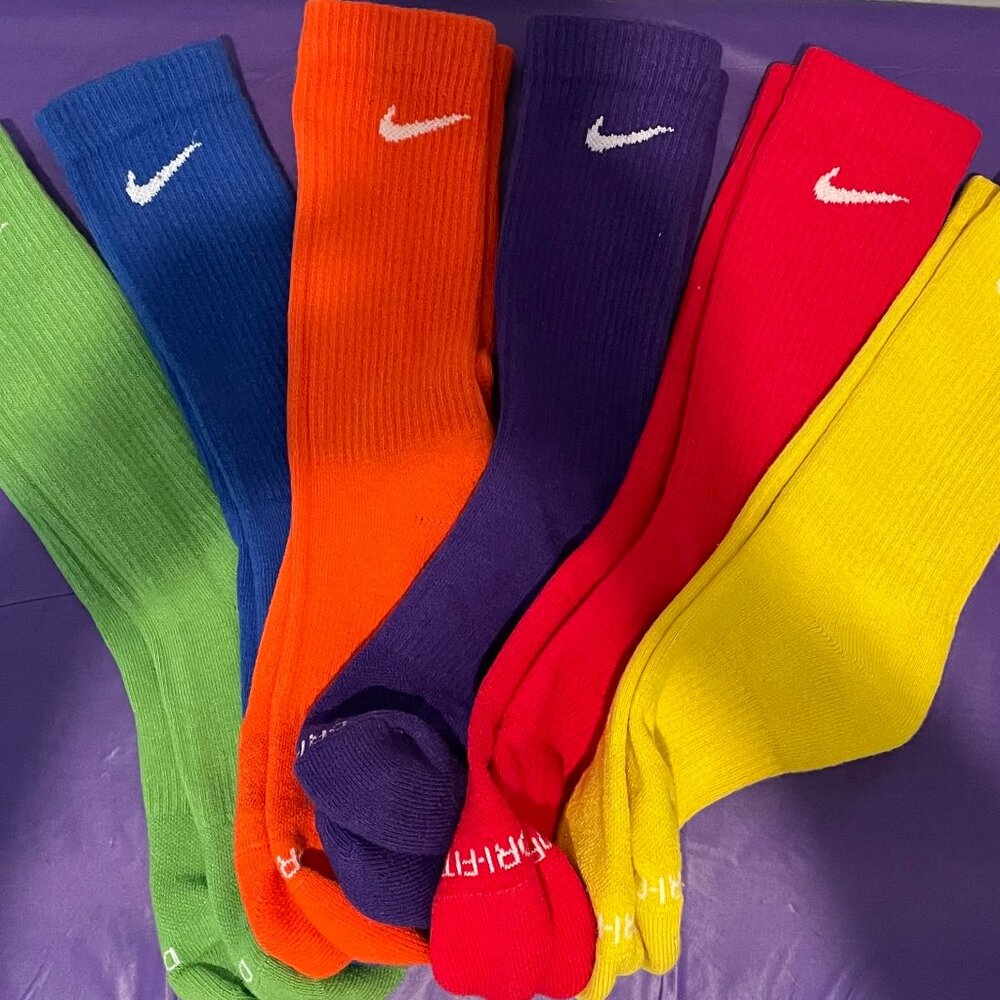 Nike Socks 6-10 Women 6 Pack Cushioned Everyday Plus DRIFIT Cotton